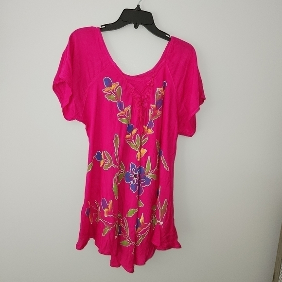 Seven Islands New York Pink Embroidered Top Size 1X NWT - Picture 3 of 12